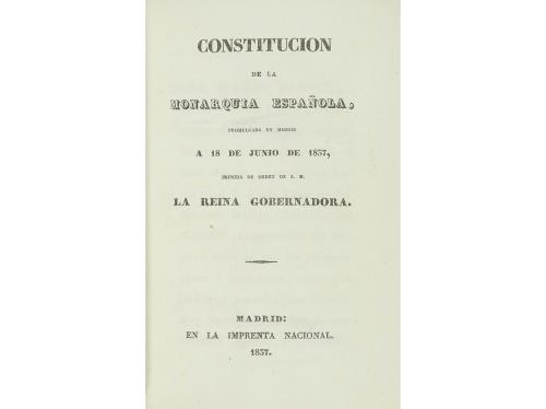 1837. LIBRO. (POLÍTICA). CONSTITUCION DE LA MONARQUIA ESPAÑO