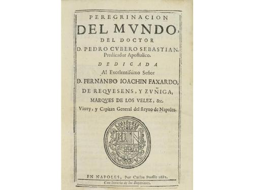 1682. LIBRO. (VIAJES). CUBERO SEBASTIAN, PEDRO:. PEREGRINACI