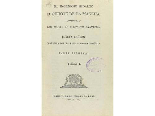 1819. LIBRO. (CERVANTINA). CERVANTES SAAVEDRA, MIGUEL DE:. E