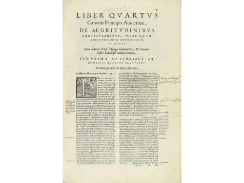 1564. LIBRO. (MEDICINA). AVICENNAE:. LIBRI IN RE MEDICA OMNE