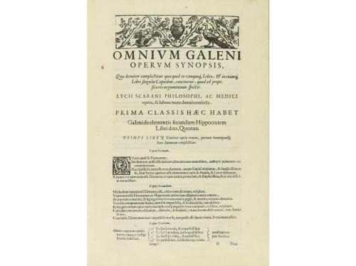 1625- 1566. LIBRO. (MEDICINA). GALENI:. OPERA... AD AMPLISSI