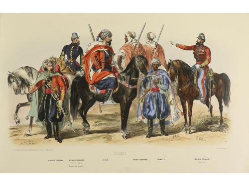 1850 ca. LIBRO. (MILITARIA-LITOGRAFÍA). LALAISSE, H.:. L'ARM