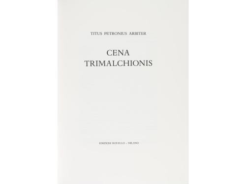 1992. LIBRO. (BIBLIOFILIA). PETRONIUS ARBITER, TITUS:. CENA 