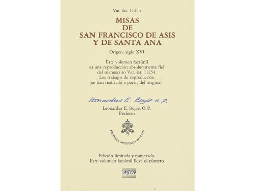 1987. LIBRO. (FACSÍMIL-MINIATURA). MISAS DE SAN FRANCISCO DE