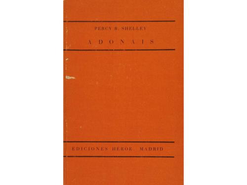 1936. LIBRO. (LITERATURA). SHELLEY, PERCY B.:. ADONAIS. ELEG