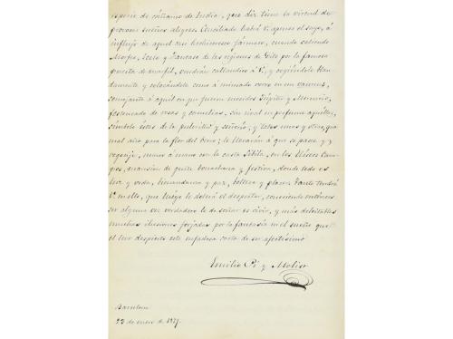 1881. MANUSCRITO. (LITERATURA CATALANA). PI Y MOLIST, EMILIO