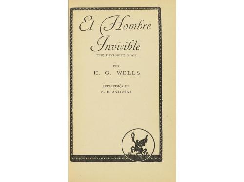 1952. LIBRO. (LITERATURA). WELLS, H. G.:. EL HOMBRE INVISIBL