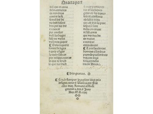 1531. LIBRO. (GÓTICO-LITERATURA). ROIG, JAUME:. LIBRE DE CO[