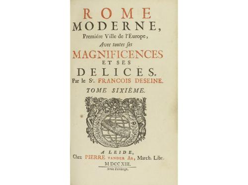 1713. LIBRO. (HISTORIA). DESEINE, FRANCOIS:. ROME MODERNE. P