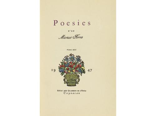 1950. LIBRO. (LITERATURA CATALANA). TORRES, MÀRIUS:. POESIES