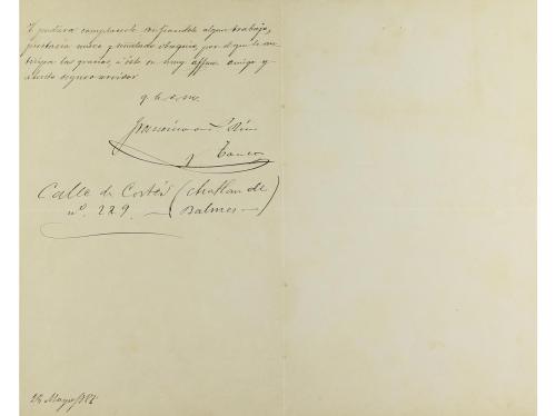1882. MANUSCRITO. TRES DOCUMENTOS RELACIONADOS CON RIUS I TA