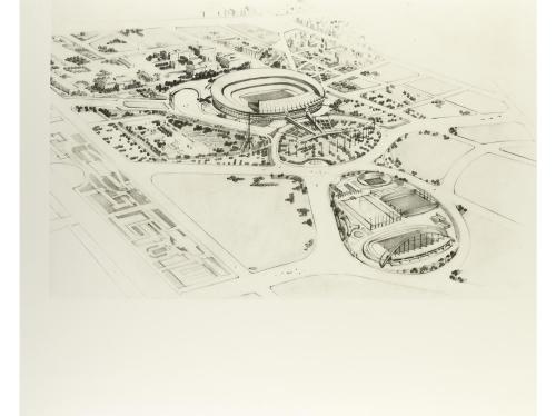 1955. LIBRO. (ARQUITECTURA-ESTADIO). PROYECTO DE ESTADIO EN 