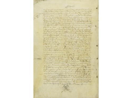 1341. MANUSCRITO. (SAHAGÚN). SENTENZIA DADA POR JUEZ ARBITRO