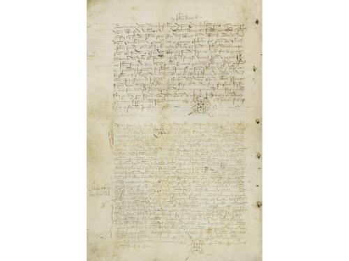 1341. MANUSCRITO. (SAHAGÚN). SENTENZIA DADA POR JUEZ ARBITRO