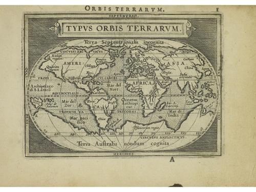 1590. LIBRO. (ATLAS). ORTELIUS, ABRAHAM:. EPITOME DU THEATRE