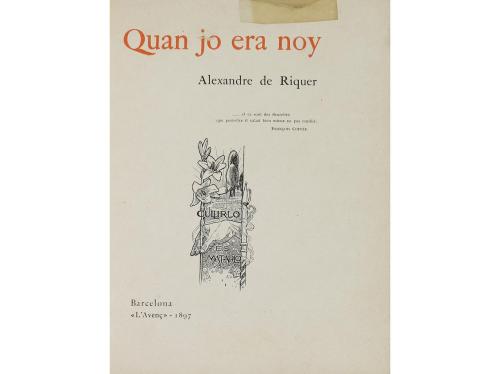 1902. LIBRO. (BIBLIOFILIA). RIQUER, ALEXANDRE DE:. ANYORANSE