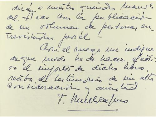 1971. MANUSCRITO. CARTA MANUSCRITA Y FIRMADA POR EL PINTOR F
