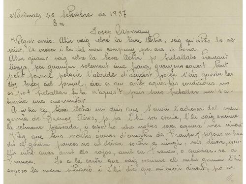 1937-1938. MANUSCRITO. (GUERRA CIVIL). LOTE DE CARTAS DIRIGI