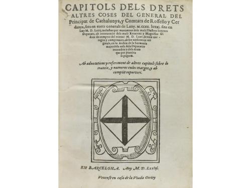 1577. LIBRO. (DERECHO CATALÁN). CAPITOLS DELS DRETS Y ALTRES