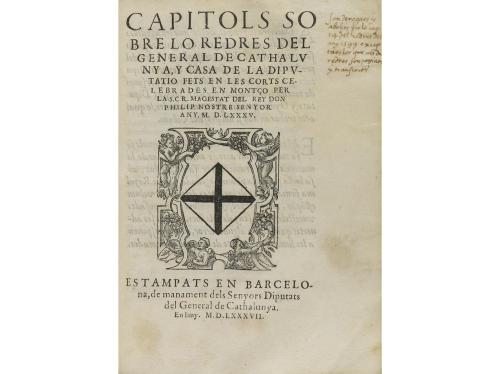1577. LIBRO. (DERECHO CATALÁN). CAPITOLS DELS DRETS Y ALTRES