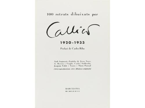 1933. LIBRO. (ARTE). CALICO:. CENT RETRATS DIBUIXATS PER CAL