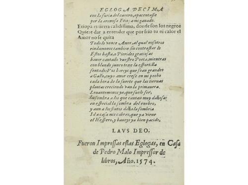 1574. LIBRO. (LITERATURA CLÁSICA). VIRGILIO:. EGLOGAS. Tradu