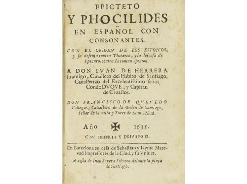 1635. LIBRO. (LITERATURA-SIGLO DE ORO). QUEVEDO VILLEGAS, FR