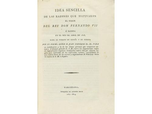 1814. LIBRO. (HISTORIA). ESCOIQUIZ, JUAN:. IDEA SENCILLA DE 