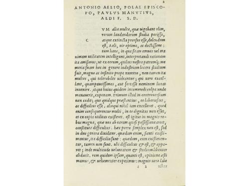 1556. LIBRO. (LITERATURA CLÁSICA). MANUTIIS, PAULUS:. IN ORA