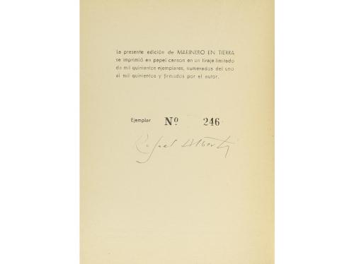 1942. LIBRO. (LITERATURA-GEN 27). ALBERTI, RAFAEL:. MARINERO
