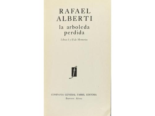 1959. LIBRO. (LITERATURA- GEN 27). ALBERTI, RAFAEL:. LA ARBO