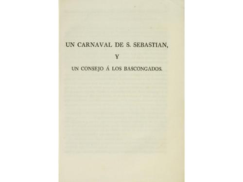 1832. FOLLETOS. (SOCIEDAD). UN CARNAVAL DE S. SEBASTIAN, Y U