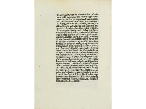 1484/85. FOLLETOS. (INCUNABLE- BULA). INOCENCIO VIII:. BULLA