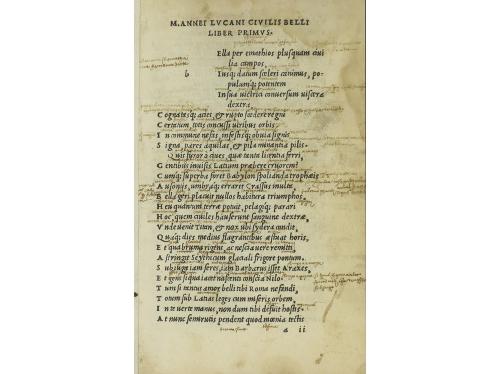 1502. LIBRO. (POST-INCUNABLE). LUCANUS:. [BELLUM CIVILE O PH