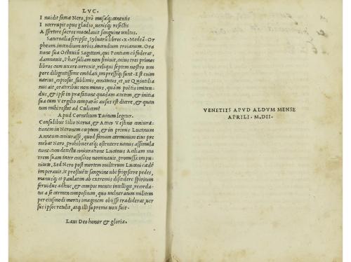1502. LIBRO. (POST-INCUNABLE). LUCANUS:. [BELLUM CIVILE O PH