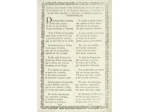 s. XVIII. FOLLETOS. (PLIEGO CORDEL). PARA CELEBRAR UNA NUBE 
