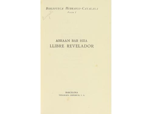 1929. LIBRO. (BIBLIOFILIA-ENCUADERNACIÓN). BAR HIIA, ABRAAM:
