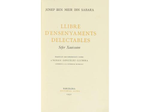 1929. LIBRO. (BIBLIOFILIA-ENCUADERNACIÓN). BAR HIIA, ABRAAM: