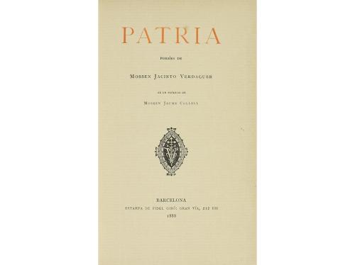 1888. LIBRO. (BIBLIOFILIA-LITERATURA CATALANA). VERDAGUER, J