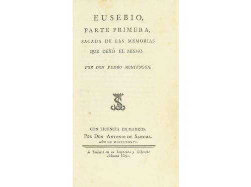 1786-1788. LIBRO. (LITERATURA). MONTENGON, PEDRO:. EUSEBIO. 