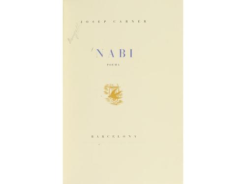 1938. LIBRO. (BIBLIOFILIA-LITERATURA CATALANA). CARNER, JOSE