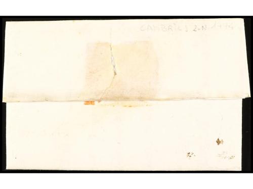 ✉ ESPAÑA: PREFILATELIA. 1794. CAMBRILS. Marca lineal CATALUÑ