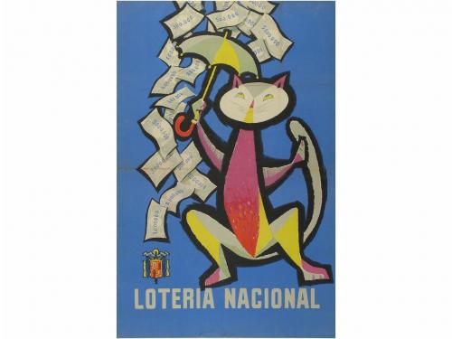 1950. CARTEL. (PUBLICIDAD). LOTE DE 2 CARTELES DE LOTERIA NA