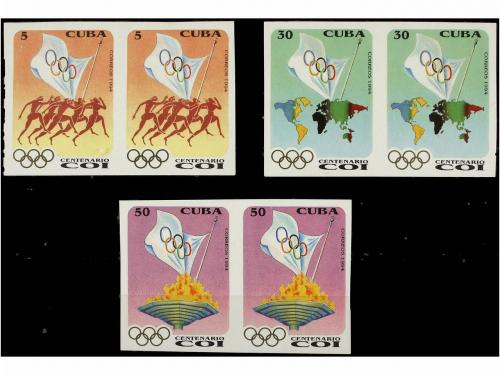 (*) CUBA. Ed. Ed. 3914/16. 1994. CENTENARIO DEL C.O.I. Serie