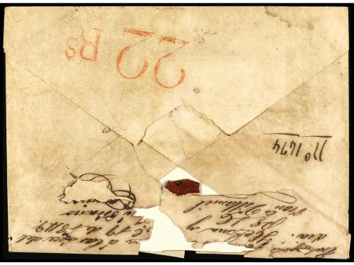 ✉ ESPAÑA: PREFILATELIA. 1849 (6 noviembre). SANTANDER a LA H