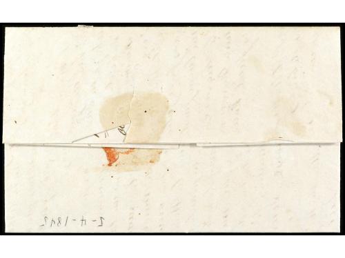 ✉ ESPAÑA: PREFILATELIA. 1845. LANZAROTE a PUERTO DE OROTAVA.