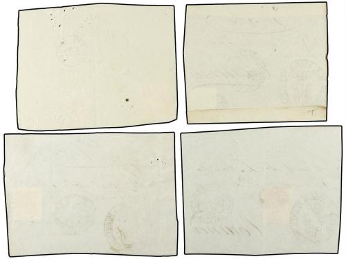 ✉ ESPAÑA. 1856-59. Conjunto de 10 envueltas o frontales con 