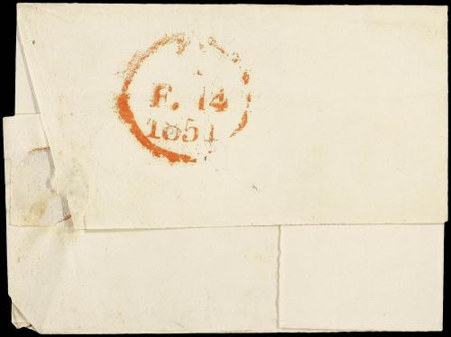 ✉ ESPAÑA: PREFILATELIA. 1851. ALCAÑIZ a MADRID. Fechador ALC