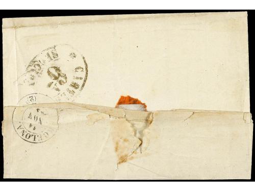 ✉ ESPAÑA. Ed. 75. 1865. 4 cuarto azul, mat. S. FELIU DE LLOB