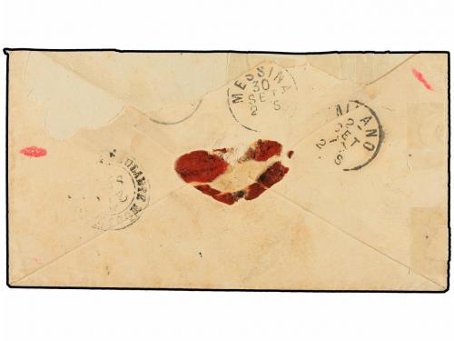 ✉ ESPAÑA. Ed. 166 (3). 1875 (21 Sept.). CEUTA a MILAZZO (Ita
